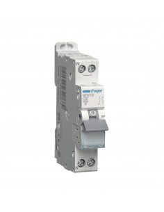 Disjoncteur Phase+Neutre 20A 3kA Courbe C bornes à vis 1 Module HAGER MFN720