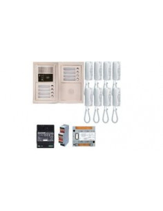 Pack audio bus 8 BP encastré avec module pour T25/VIGIK centrale 8 postes GT1D alim sans transfo gâche AIPHONE 200379