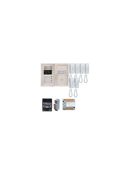 Pack audio bus 6 BP encastré avec module pour T25/VIGIK centrale 6 postes GT1D alim sans transfo gâche AIPHONE 200377