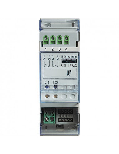 Actionneur 2 relais indépendants gestion de température MyHOME BUS 2 modules BTICINO F430/2