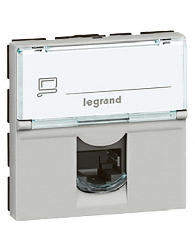 PRISE RJ45 CATEGORIE 6 FTP 90D MOSAIC ALU LEGRAND 079492