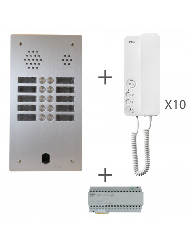KIT AUDIO 2R 10BP 2 VOICE PROGRAMMÉ URMET KA83/210