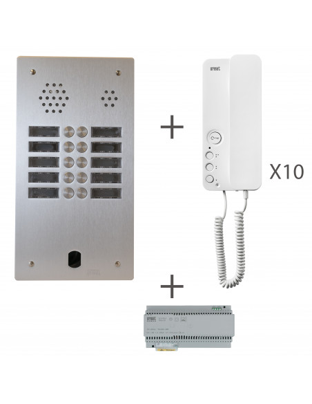 KIT AUDIO 2R 10BP 2 VOICE PROGRAMMÉ URMET KA83/210