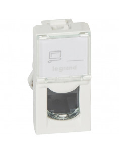Prise RJ45 catégorie 5e UTP Mosaic 1 module blanc LEGRAND 076551