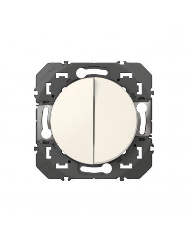 Poussoir double Dooxie 6A 250V~ finition blanc LEGRAND 600008