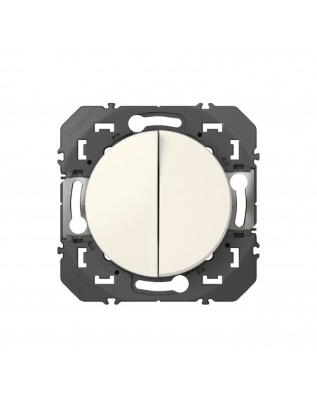 Poussoir double Dooxie 6A 250V~ finition blanc LEGRAND 600008