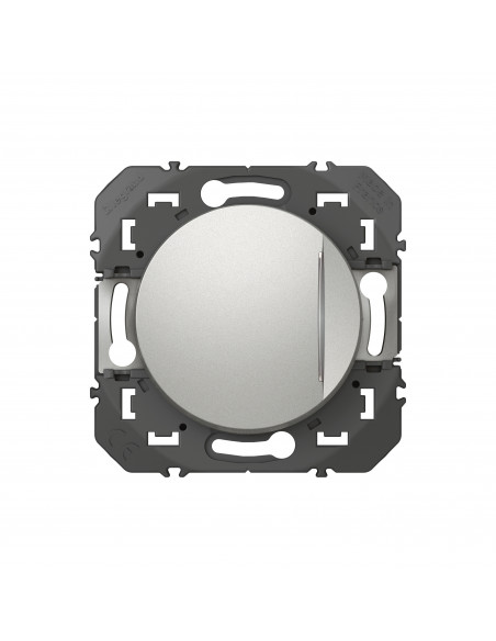 Poussoir simple avec voyant lumineux Dooxie 6A 250V finition alu LEGRAND 600116