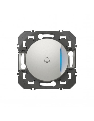 BOUTON POUSSOIR AVEC MARQUAGE SONNETTE ALUMINIUM DOOXIE LEGRAND 600118