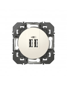CHARGEUR 2 USB A+A 2.4A 12 W BLANC DOOXIE LEGRAND 600343