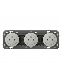 TRIPLE PRISE DE COURANT 2P+T SURFACE PRE-CABLEE ALUMINIUM DOOXIE LEGRAND 600433