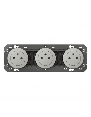 TRIPLE PRISE DE COURANT 2P+T SURFACE PRE-CABLEE ALUMINIUM DOOXIE LEGRAND 600433