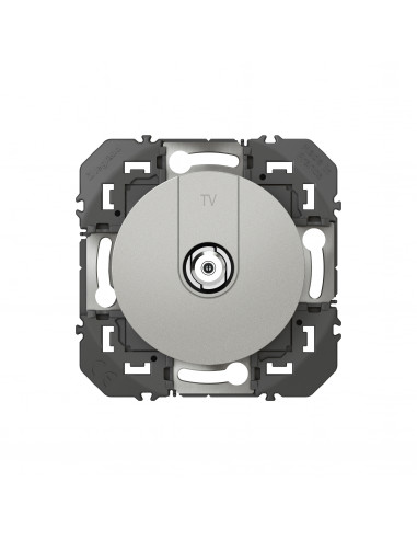 Prise TV type F à visser Dooxie finition alu LEGRAND 600450