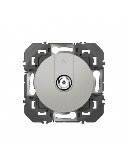 Prise TV type F à visser Dooxie finition alu LEGRAND 600450
