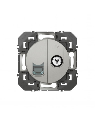 PRISE TV ET RJ45 CAT6 STP ALUMINIUM DOOXIE LEGRAND 600452