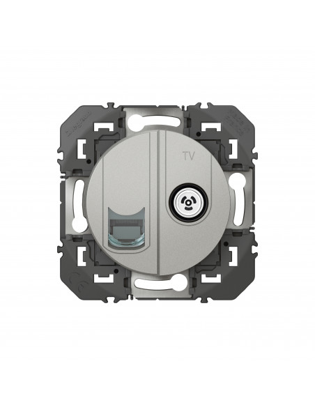 PRISE TV ET RJ45 CAT6 STP ALUMINIUM DOOXIE LEGRAND 600452