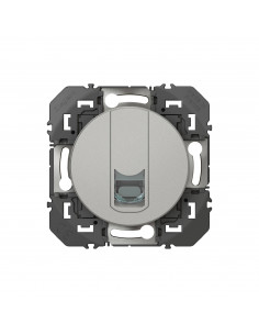 Prise blindée RJ45 catégorie 6 STP Dooxie finition alu LEGRAND 600475