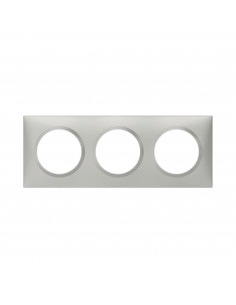 Plaque carrée dooxie 3 postes finition effet aluminium LEGRAND 600853