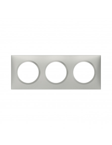 Plaque carrée dooxie 3 postes finition effet aluminium LEGRAND 600853