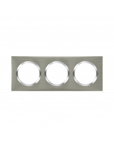 Plaque carrée Dooxie 3 postes finition effet inox brossé LEGRAND 600873 2