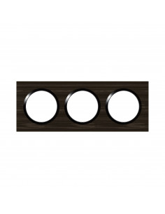 PLAQUE 3 POSTES STYLE BOIS EBENE DOOXIE LEGRAND 600883