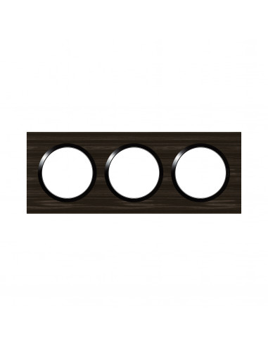 PLAQUE 3 POSTES STYLE BOIS EBENE DOOXIE LEGRAND 600883
