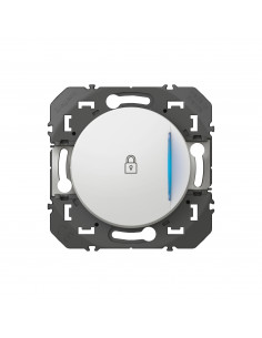 BOUTON POUSSOIR AVEC MARQUAGE CADENAS BLANC DOOXIE LEGRAND 600017