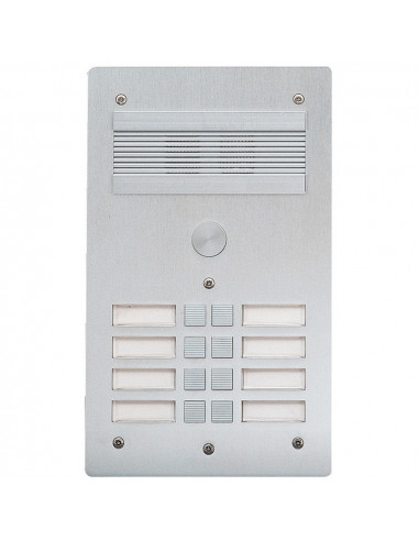 Platine de rue Série 300 audio façade Alu 4 mm 8 appels BTICINO 308308