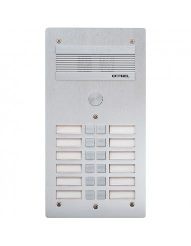 Platine de rue Série 300 audio façade Alu 4 mm 12 appels BTICINO 308312