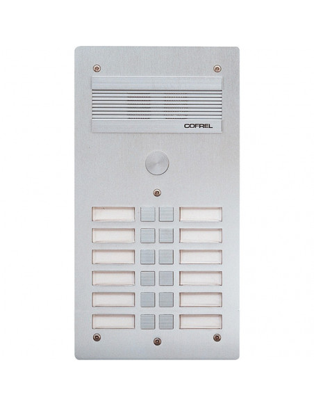Platine de rue Série 300 audio façade Alu 4 mm 12 appels BTICINO 308312