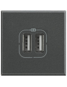 Chargeur USB prise double Axolute 5 V 230 V Anthracite 2 modules BTICINO HS4285C2 2