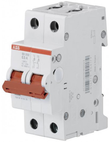 INTERRUPTEUR (SD200) 2 POLES 16A ABB 362001 2CDD282101R0016
