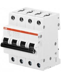 DISJONCTEUR S204L 4P 16A COURBE C RACCORDEMENT A VIS - 6KA (4MODULES) ABB 350438 2CDS244701R0164