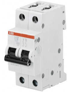 DISJONCTEUR S202 2P 32A COURBE C RACCORDEMENT A VIS - 10KA (2MODULES) ABB 352241 2CDS252001R0324