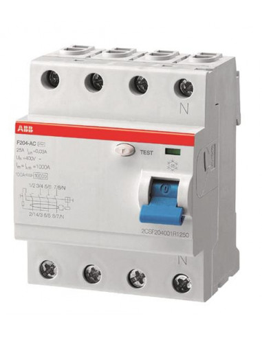 INTER. DIF. (F204) 4P 25A 500MA TYPE A ABB 442144 2CSF204123R4250