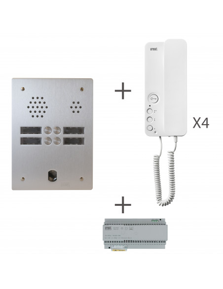 KIT AUDIO 2R 4BP 2 VOICE PROGRAMMÉ URMET KA83/204