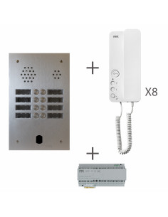 KIT AUDIO 2R 8BP 2 VOICE PROGRAMMÉ URMET KA83/208 2