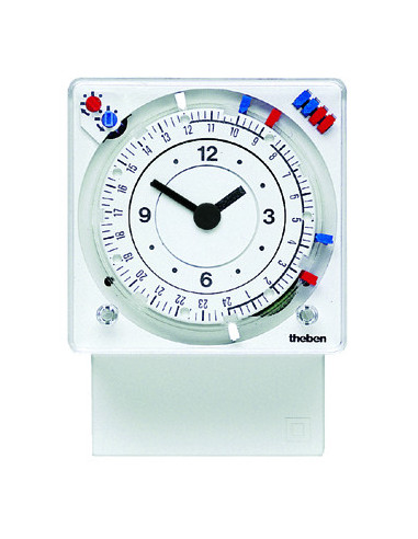 Interrupteur horaire mécanique avec reserve de marche 72 72 24h 7j 2 c inv THEBEN 2890033