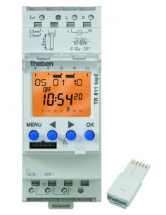 Interrupteur horaire digital 24h 7j 2 modules 12 à 24v uc THEBEN 6114100