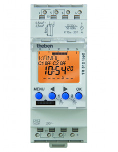Interrupteur horaire digital 24h 7j 2module 2 c 12 à 24v uc THEBEN 6124100