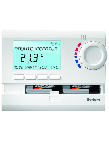 Thermostat d'ambiance digital 7j blanc piles THEBEN 8319132