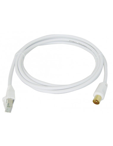 CORDON RJ45/FICHE IEC TV Lg 2 m  MICHAUD Q244