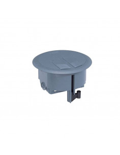 Boîte de sol 3 modules à équiper d'une prise 2P+T 2 modules et 1 prise RJ45 1 module Mosaic gris RAL7031 LEGRAND 089644 2