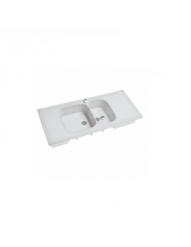 Evier ROANNE 2 cuves 2 égouttoirs 140x60 blanc BLANC GEBERIT 00691000000