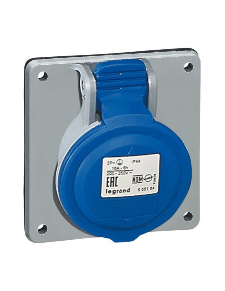 Prise à entraxes unifiés fixe P17 IP44 32A 250V 2P+T LEGRAND 555284
