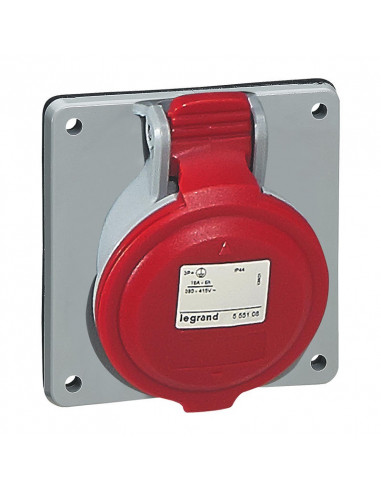 Prise à entraxes unifiés fixe P17 IP44 32A de 380V à 415V 3P+T LEGRAND 555288