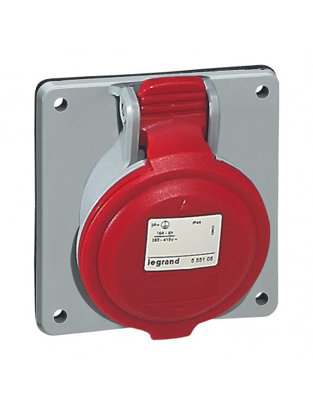 Prise à entraxes unifiés fixe P17 IP44 32A de 380V à 415V 3P+T LEGRAND 555288