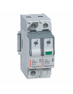 Parafoudre basse tension typeT2 Imax 40kA/pôle 1P+N 320V~ 2 modules LEGRAND 412244