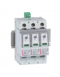 Parafoudre photovoltaïque type2 2 pôles protégés 3 modules Imax 40 kA 1000V LEGRAND 414156