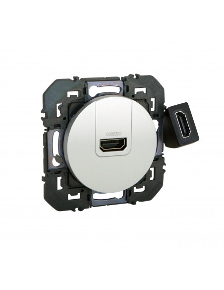 Prise HDMI 2.0 Type A pré-connectorisée Dooxie finition alu LEGRAND 600485