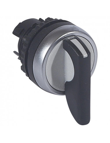 Bouton tournant non lumineux à levier IP69 Osmoz composable 3 positions droite et gauche rappel au centre 45° LEGRAND 023943